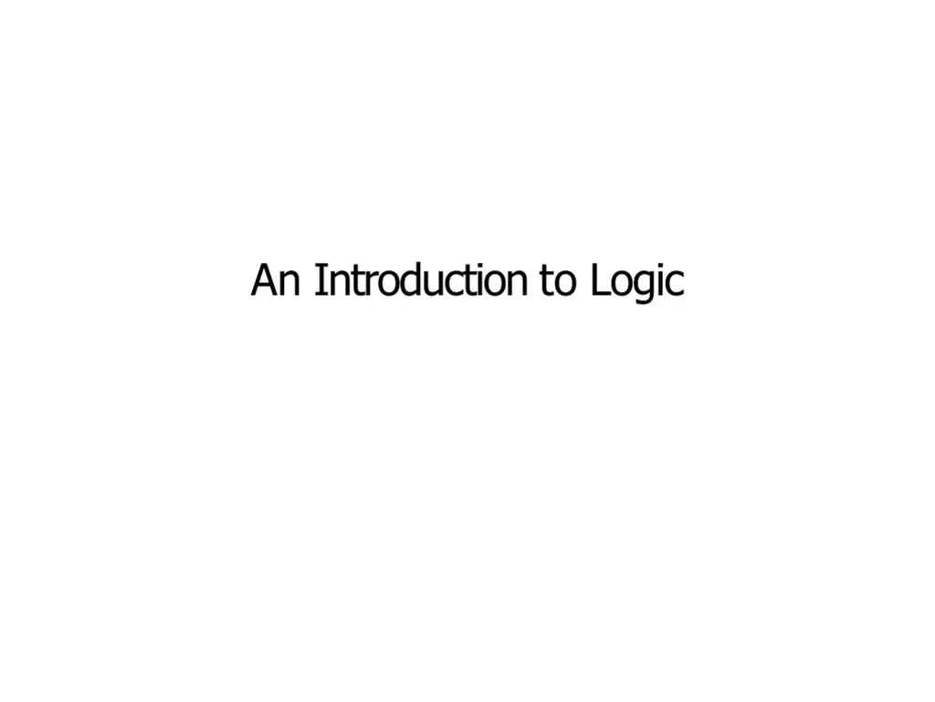 an introduction to logic