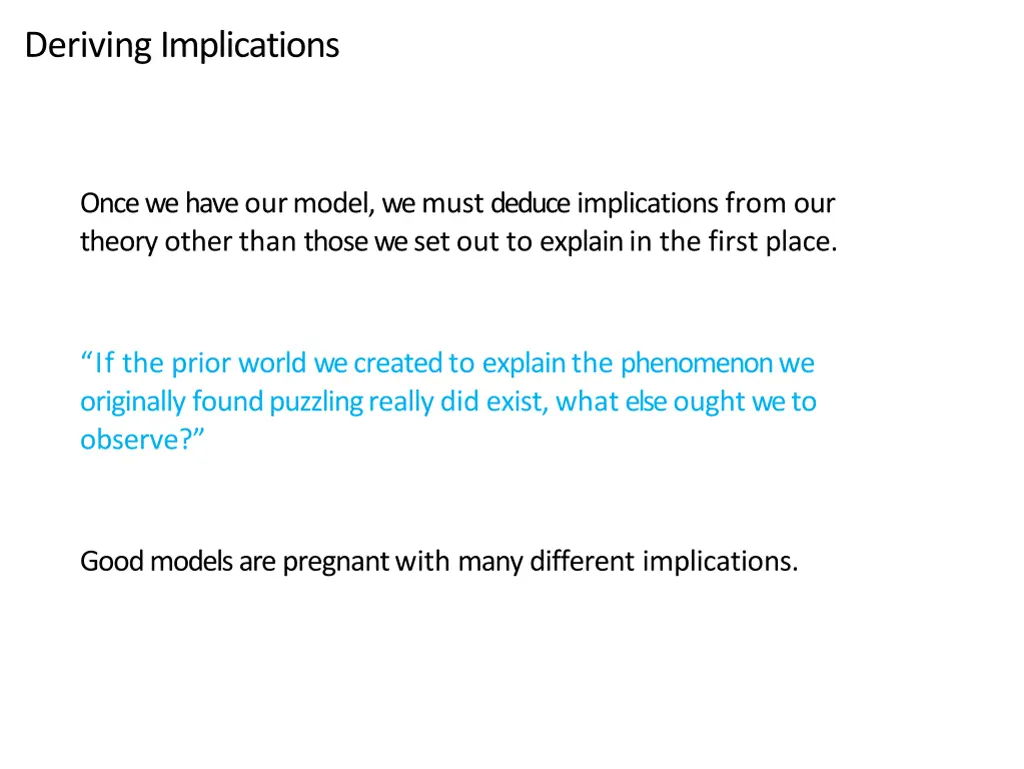deriving implications