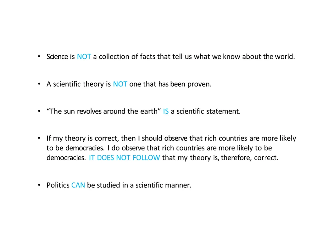 science is not a collection of facts that tell