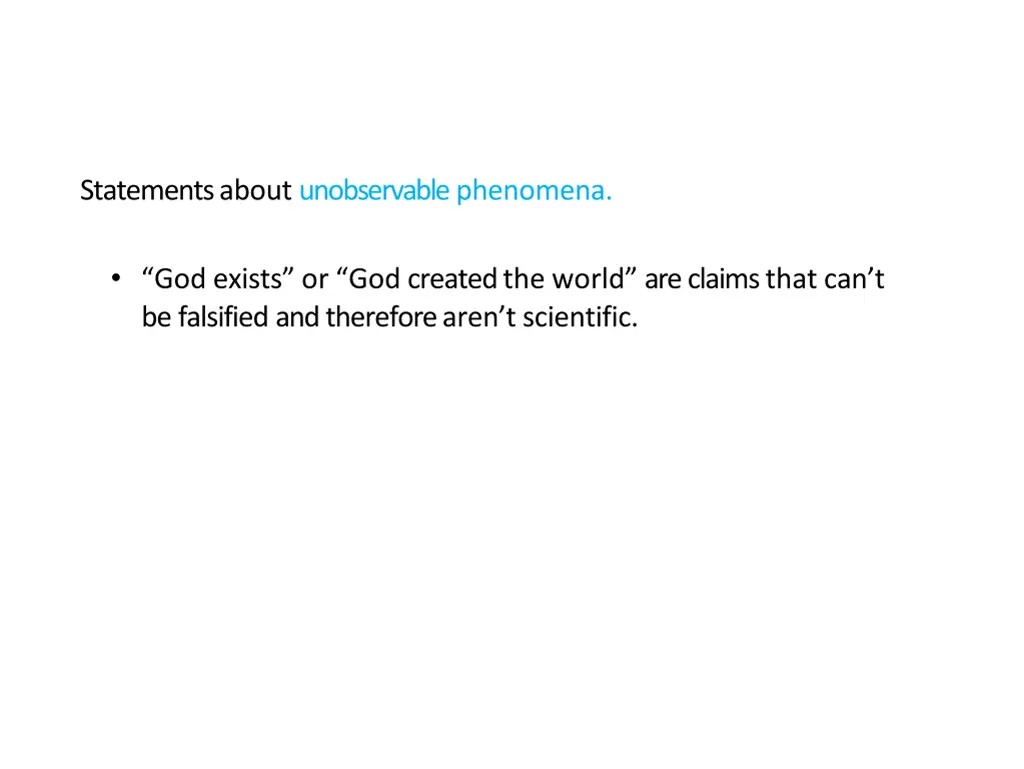 statements about unobservable phenomena