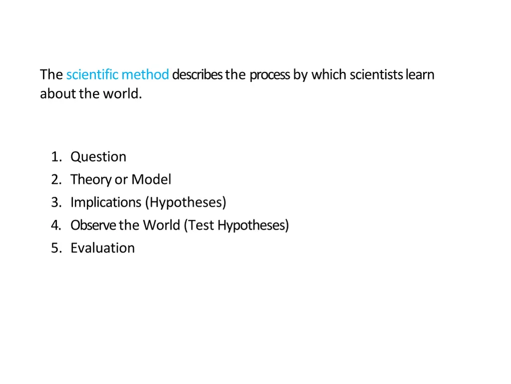 the scientific method describes the process