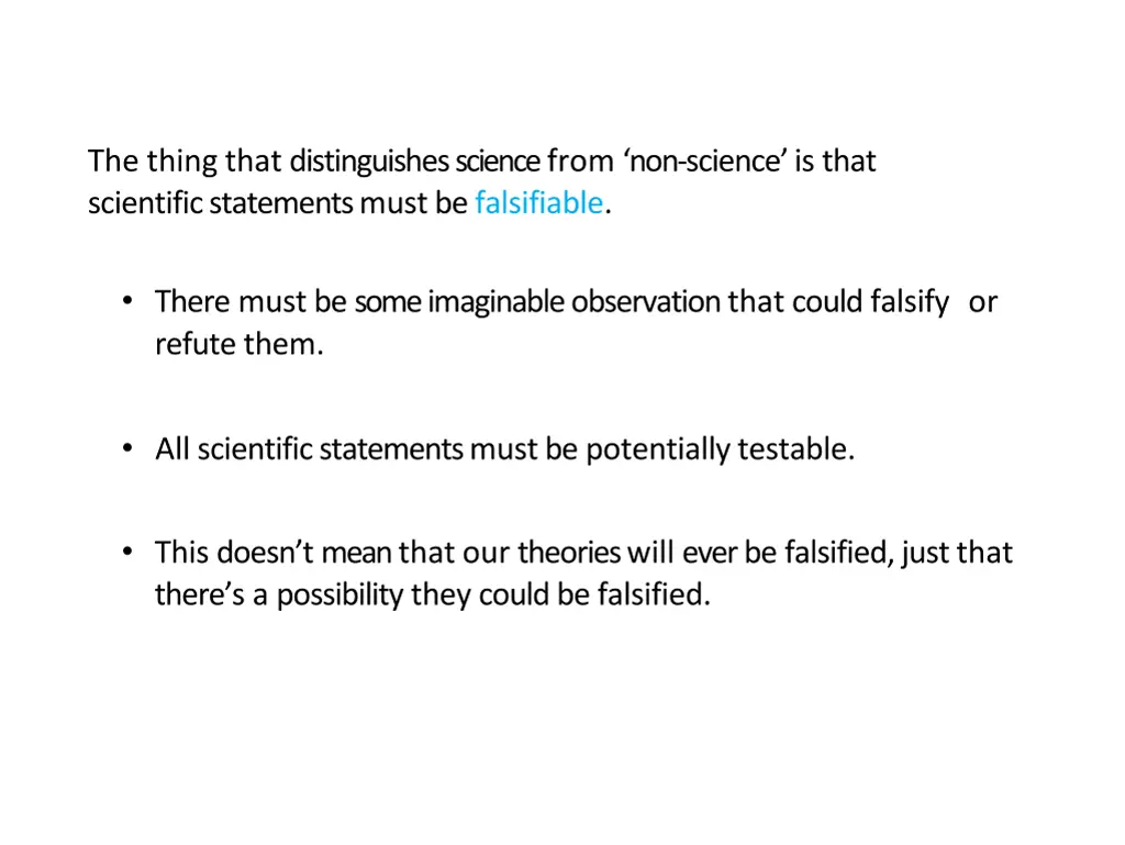 the thing that distinguishes science from