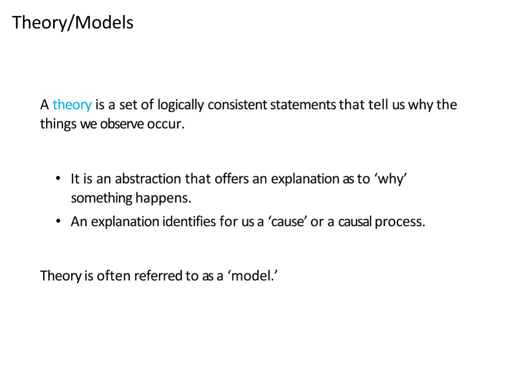 theory models