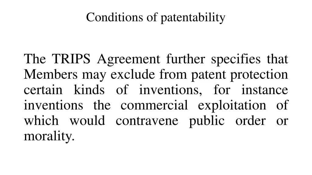 conditions of patentability 1