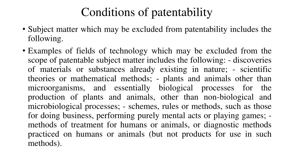 conditions of patentability