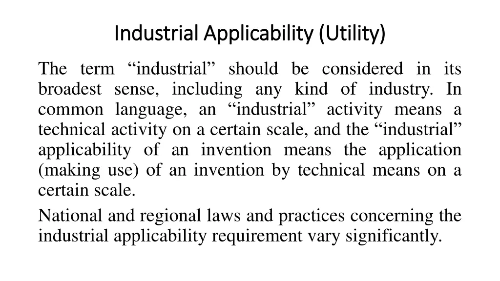 industrial industrial applicability applicability 1