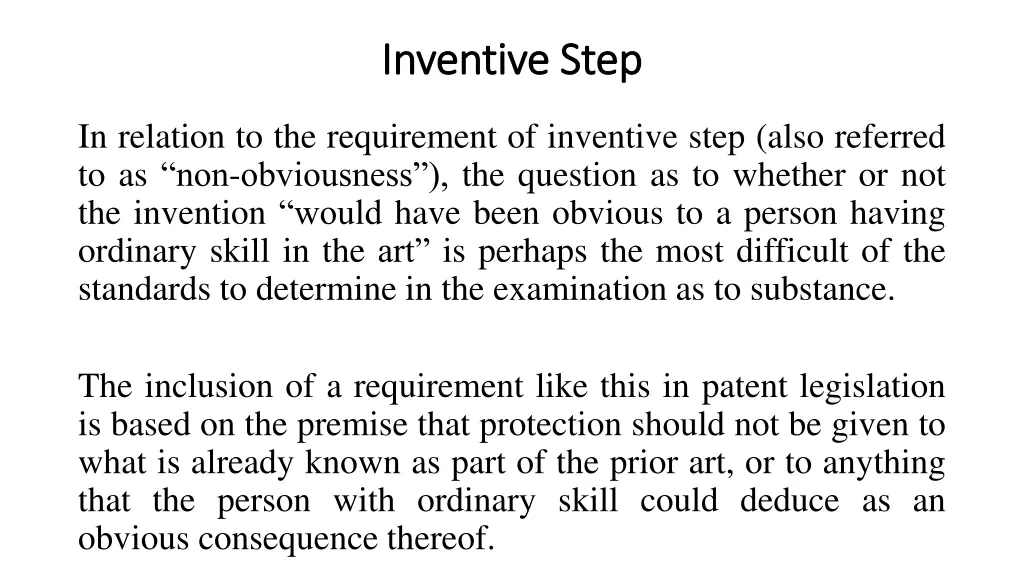 inventive step inventive step