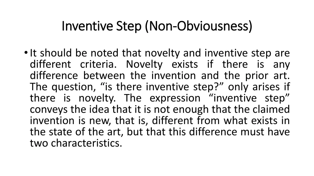 inventive step non inventive step non obviousness 1