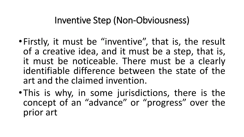 inventive step non inventive step non obviousness 2