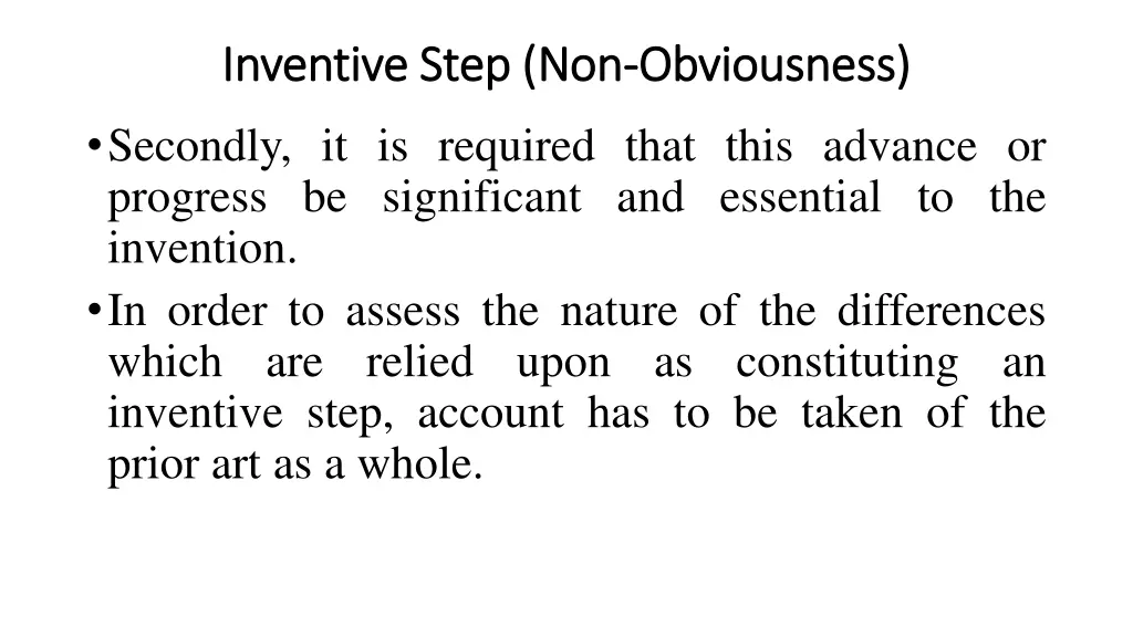 inventive step non inventive step non obviousness 3