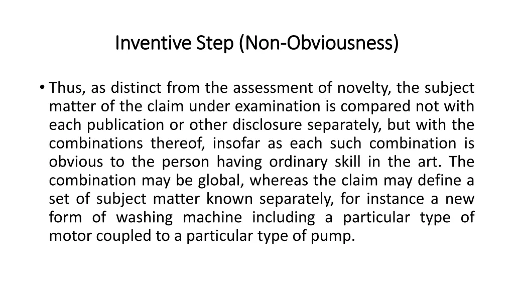 inventive step non inventive step non obviousness 4