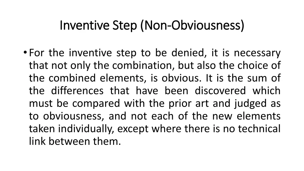 inventive step non inventive step non obviousness 5