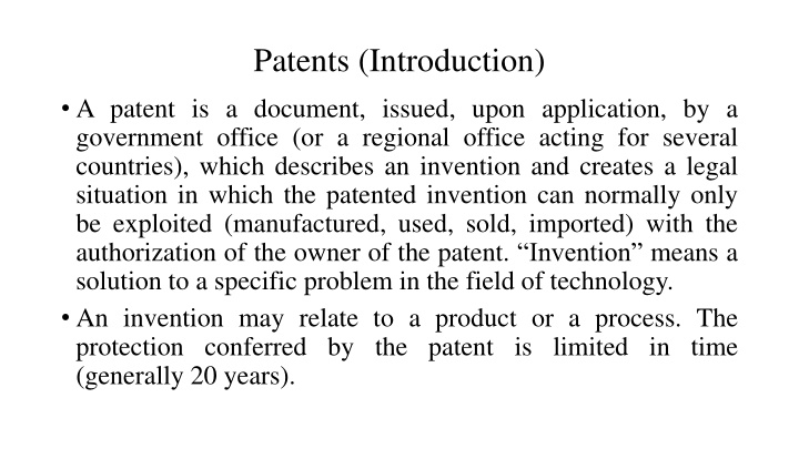 patents introduction