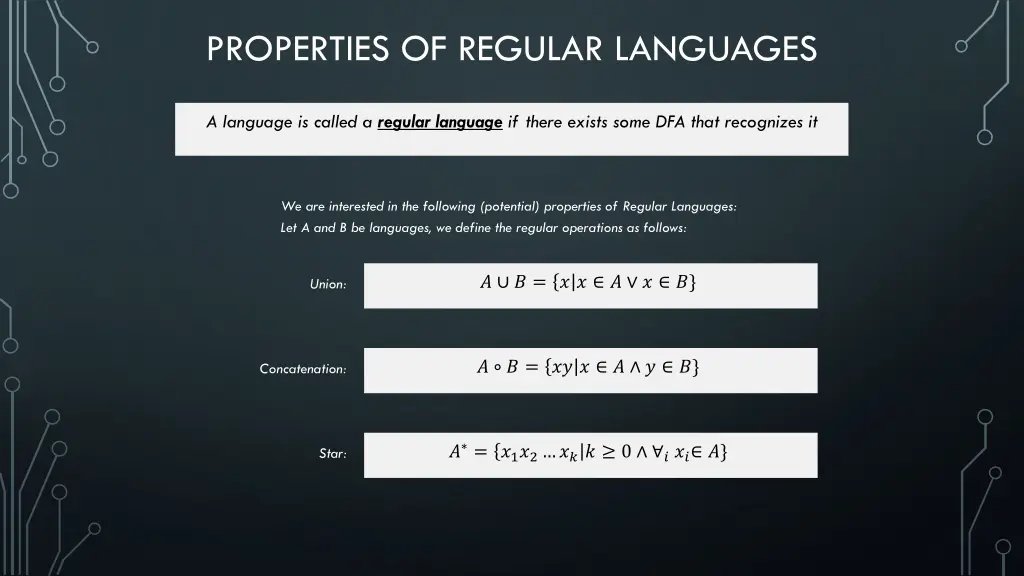 properties of regular languages