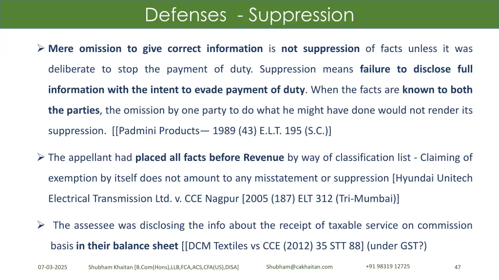 defenses suppression