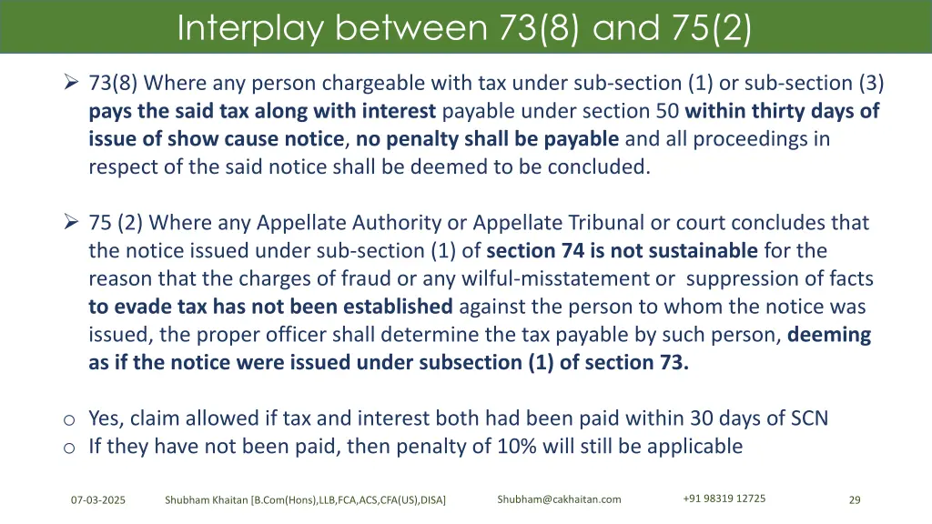 interplay between 73 8 and 75 2