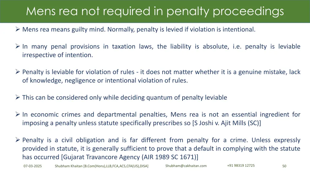 mens rea not required in penalty proceedings