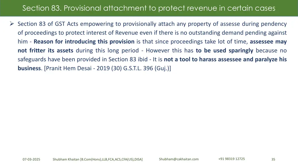 section 83 provisional attachment to protect 3