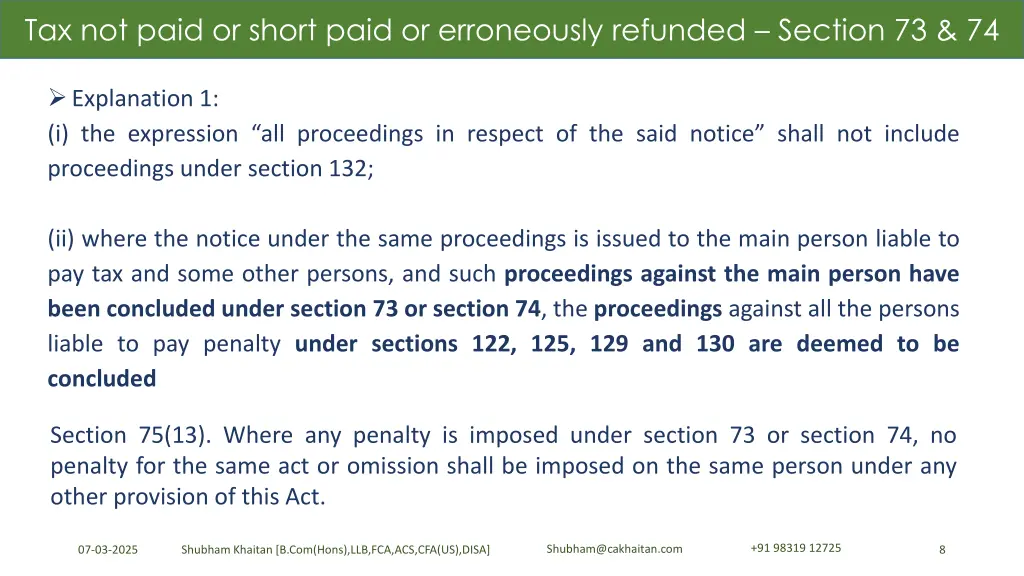 tax not paid or short paid or erroneously 6