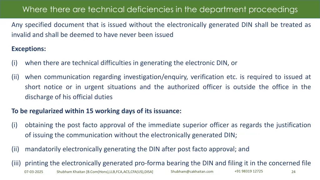 where there are technical deficiencies