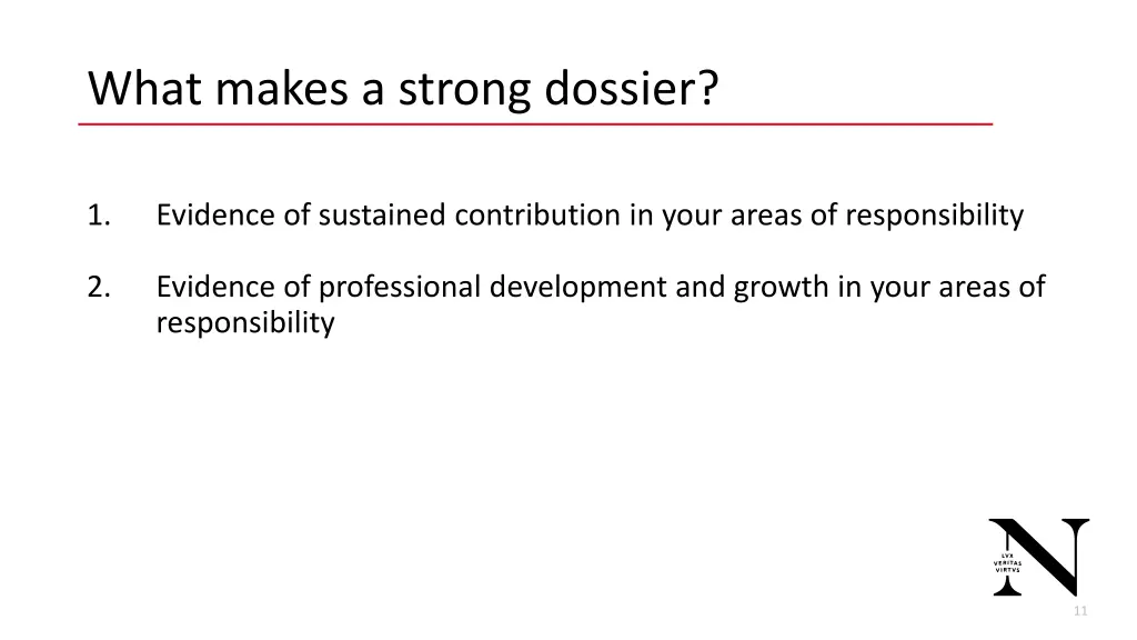 what makes a strong dossier