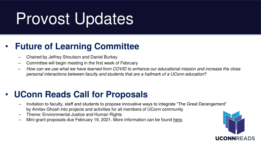 provost updates 6