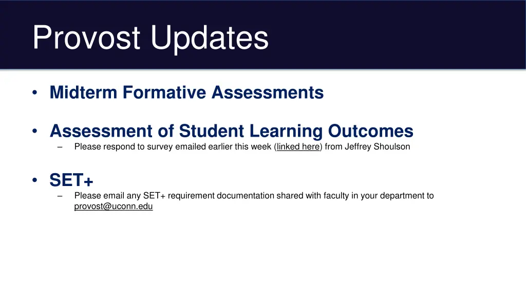 provost updates 7