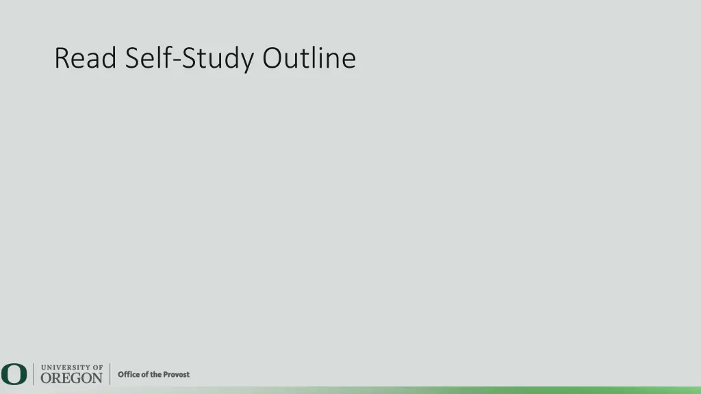 read self study outline