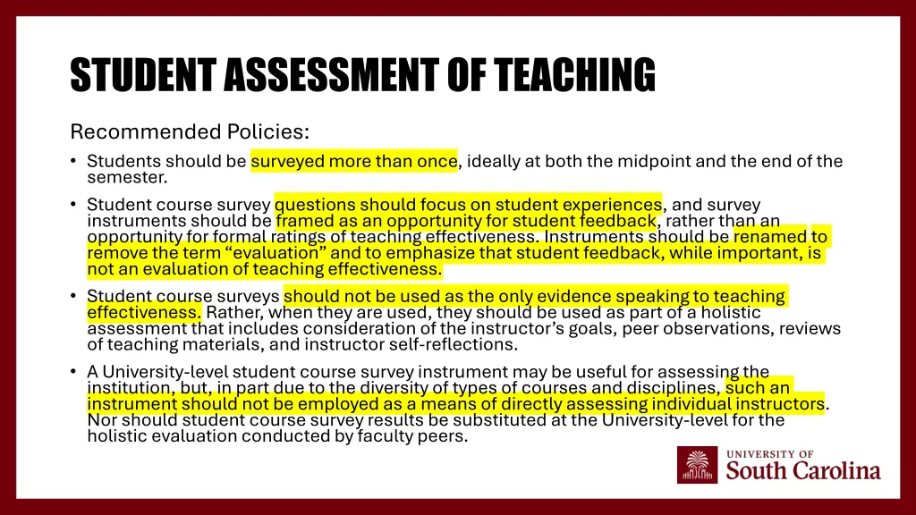student assessment of teaching 5