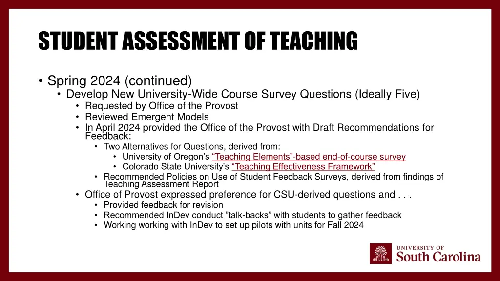 student assessment of teaching 7