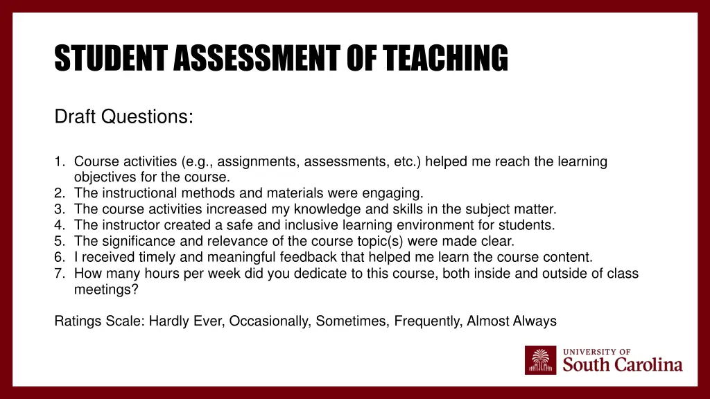 student assessment of teaching 8