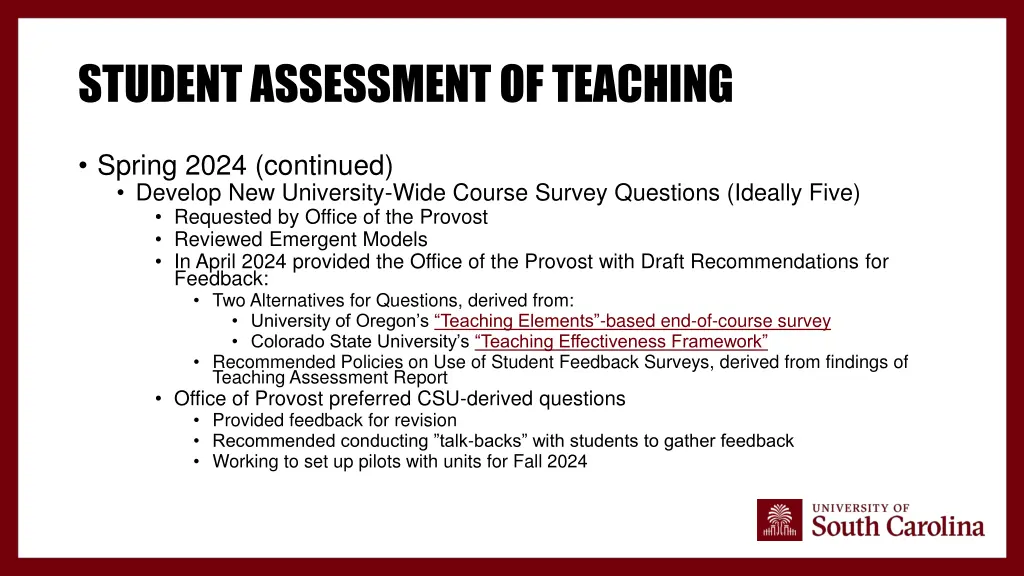 student assessment of teaching 9