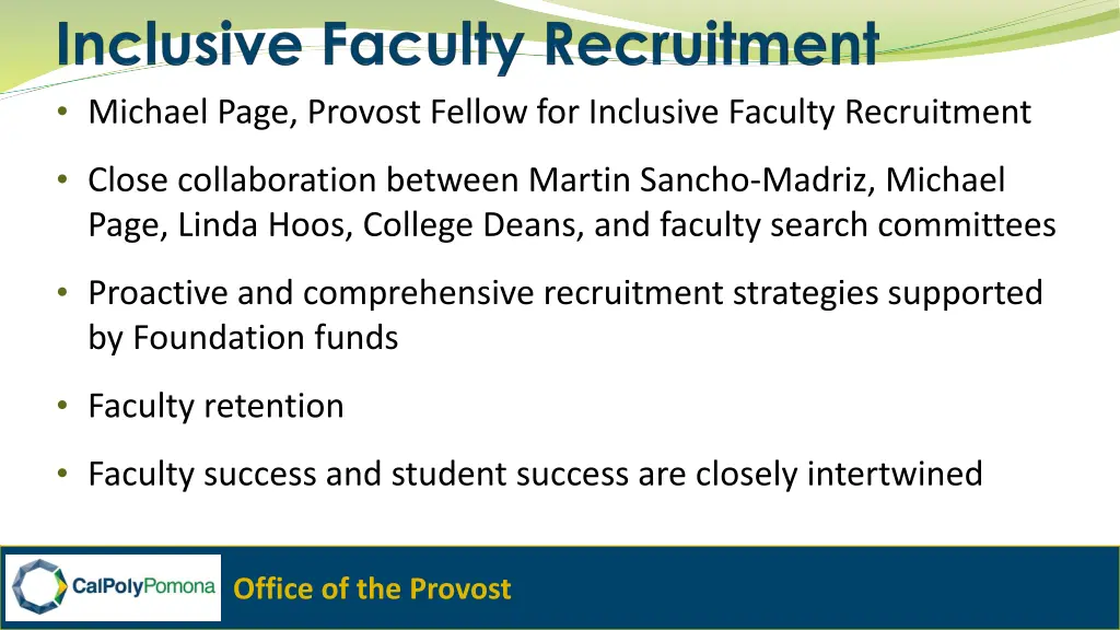 michael page provost fellow for inclusive faculty