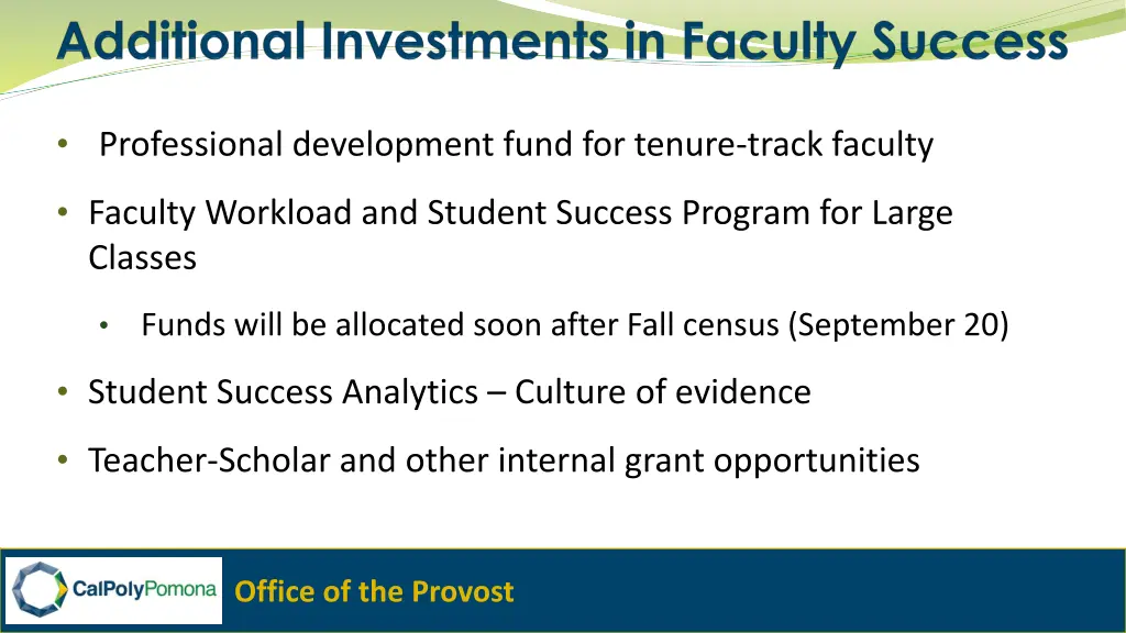 professional development fund for tenure track