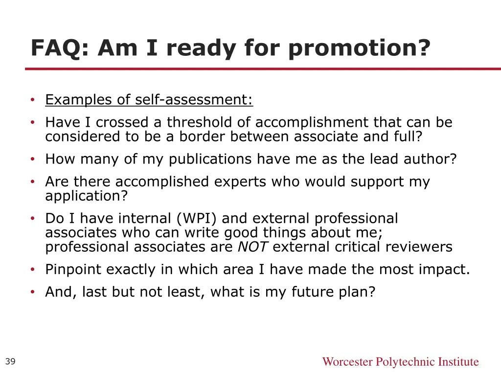 faq am i ready for promotion