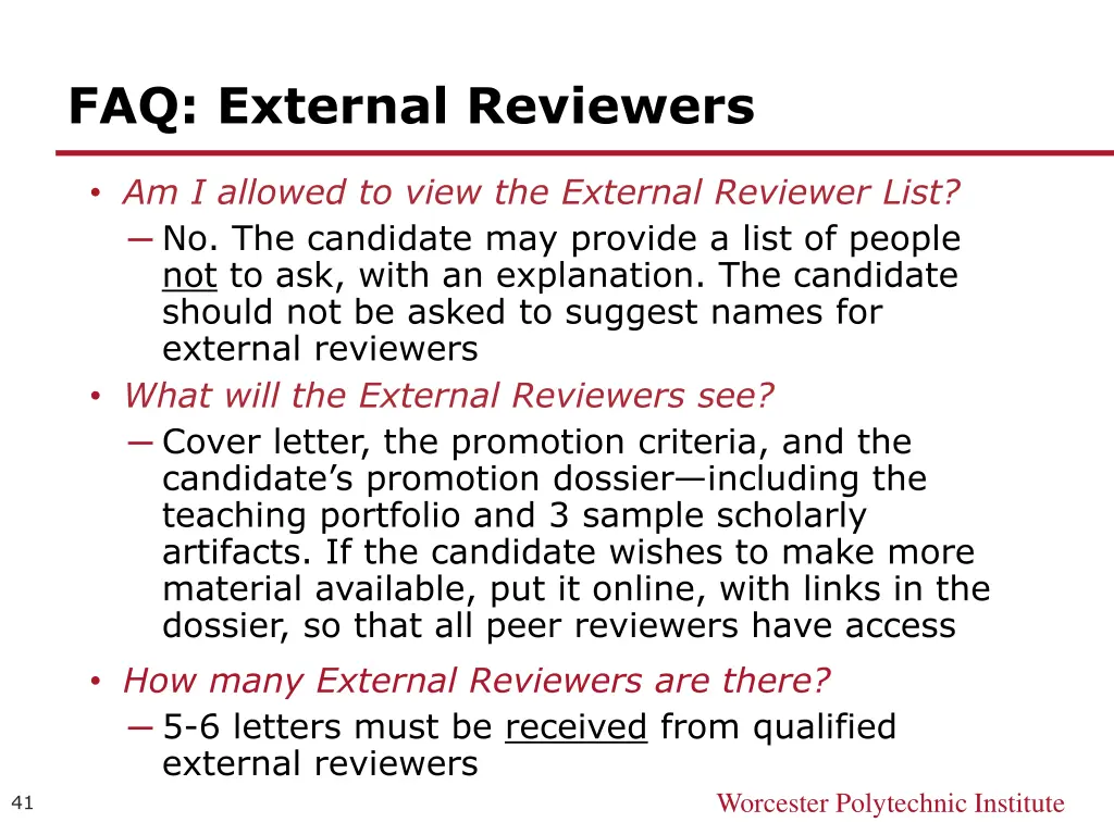 faq external reviewers