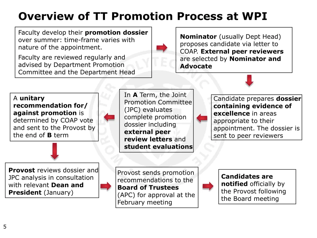 overview of tt promotion process at wpi