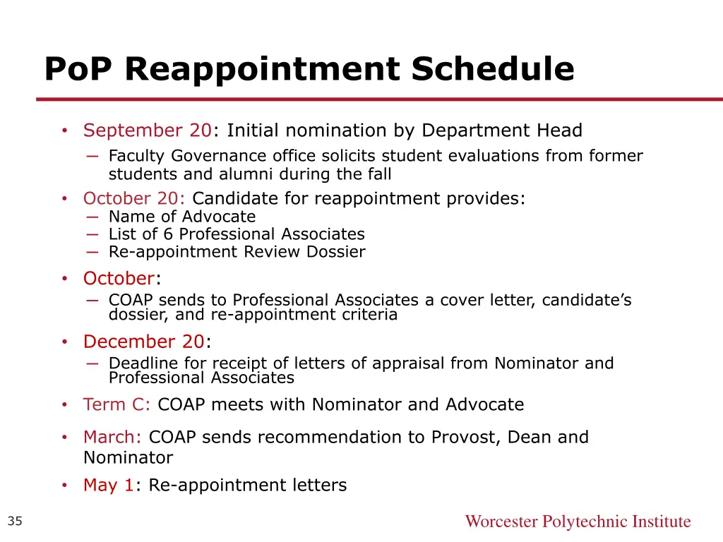 pop reappointment schedule