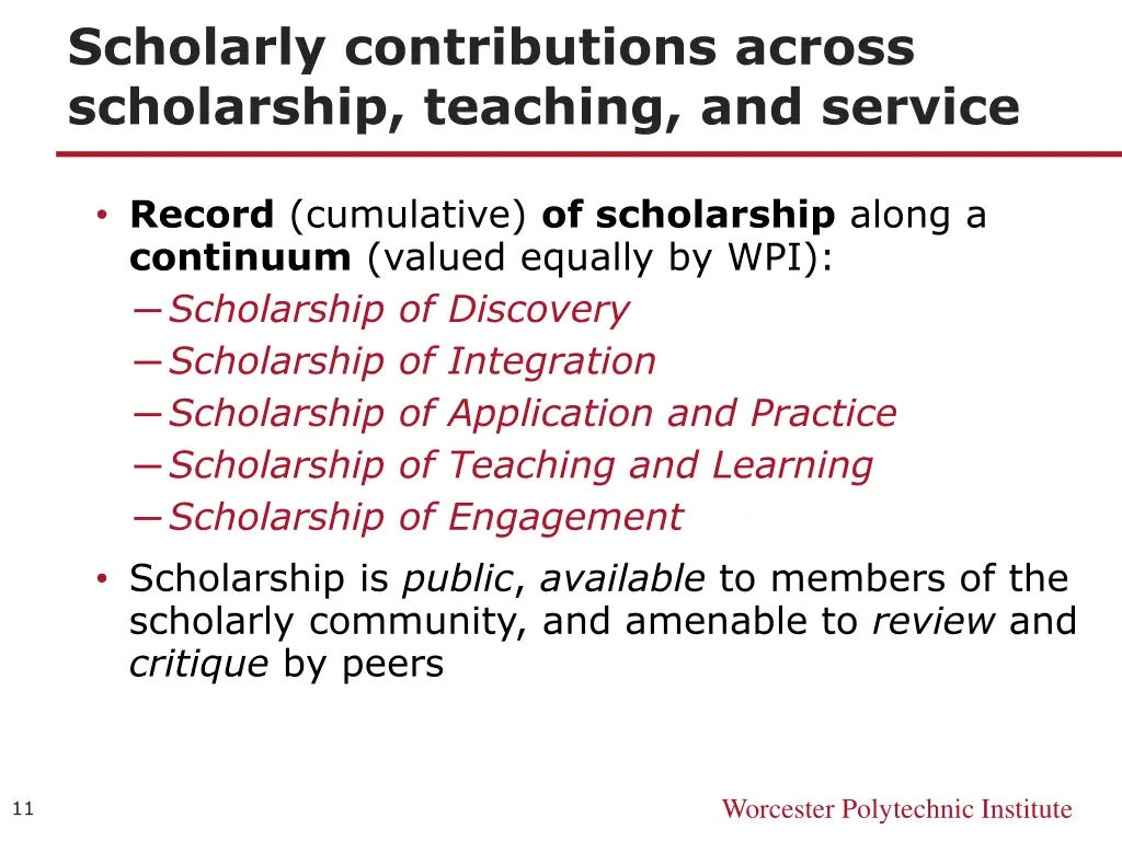 scholarly contributions across scholarship