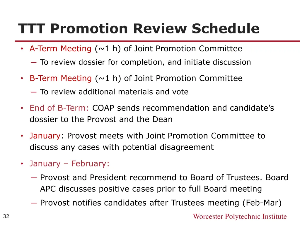 ttt promotion review schedule