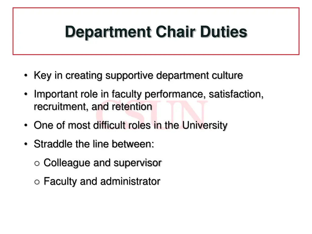 department chair duties
