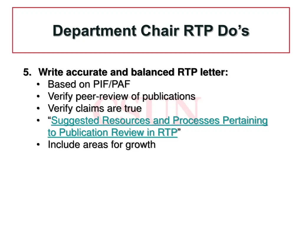 department chair rtp do s 2