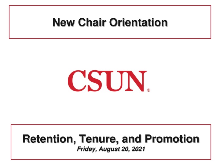 new chair orientation
