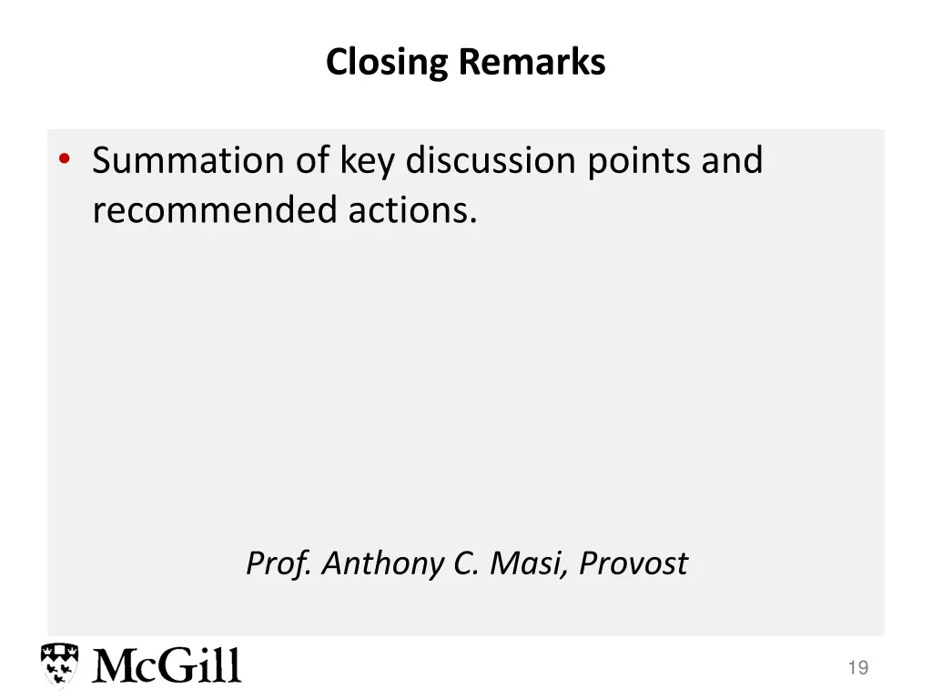closing remarks