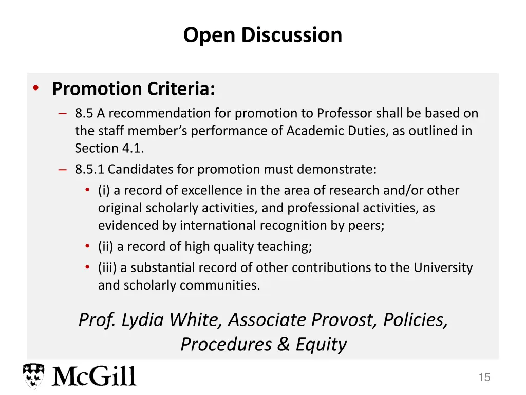 open discussion 2