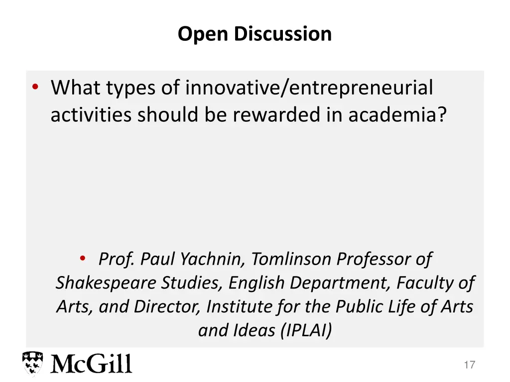 open discussion 4
