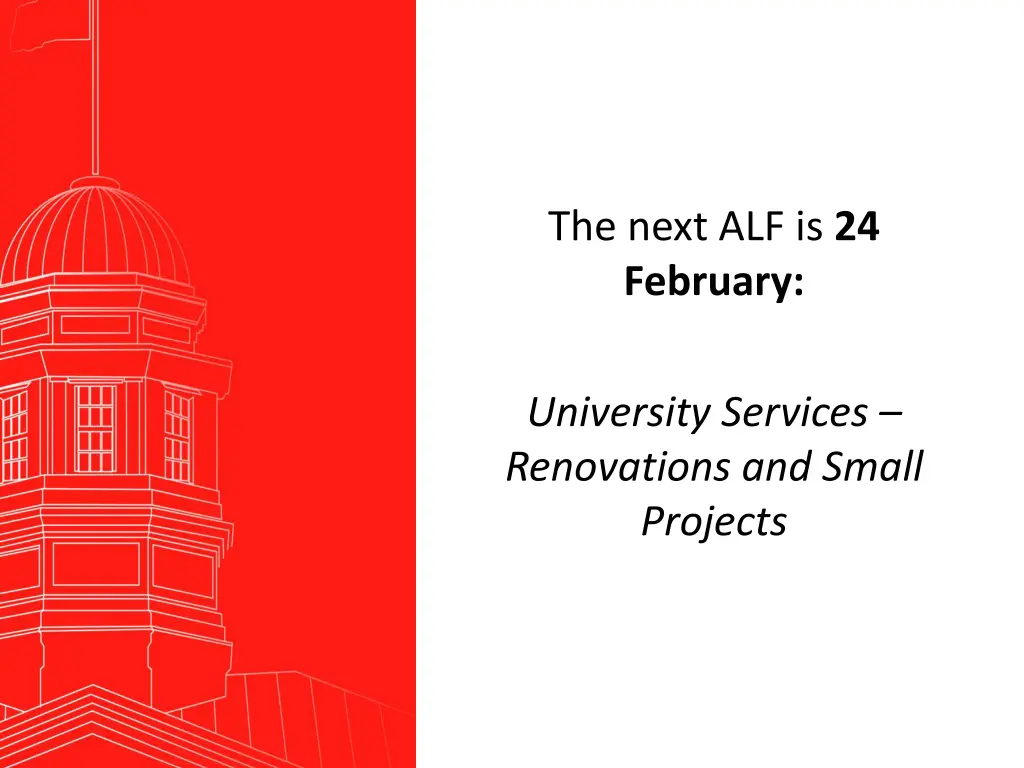 the next alf is 24 february university services