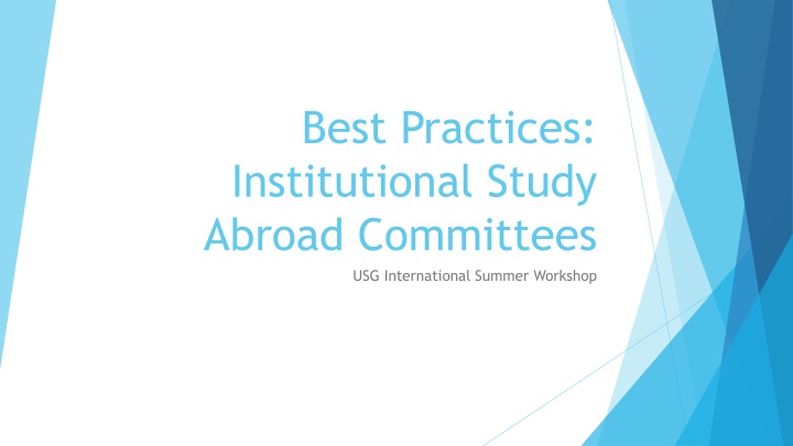 best practices institutional study abroad