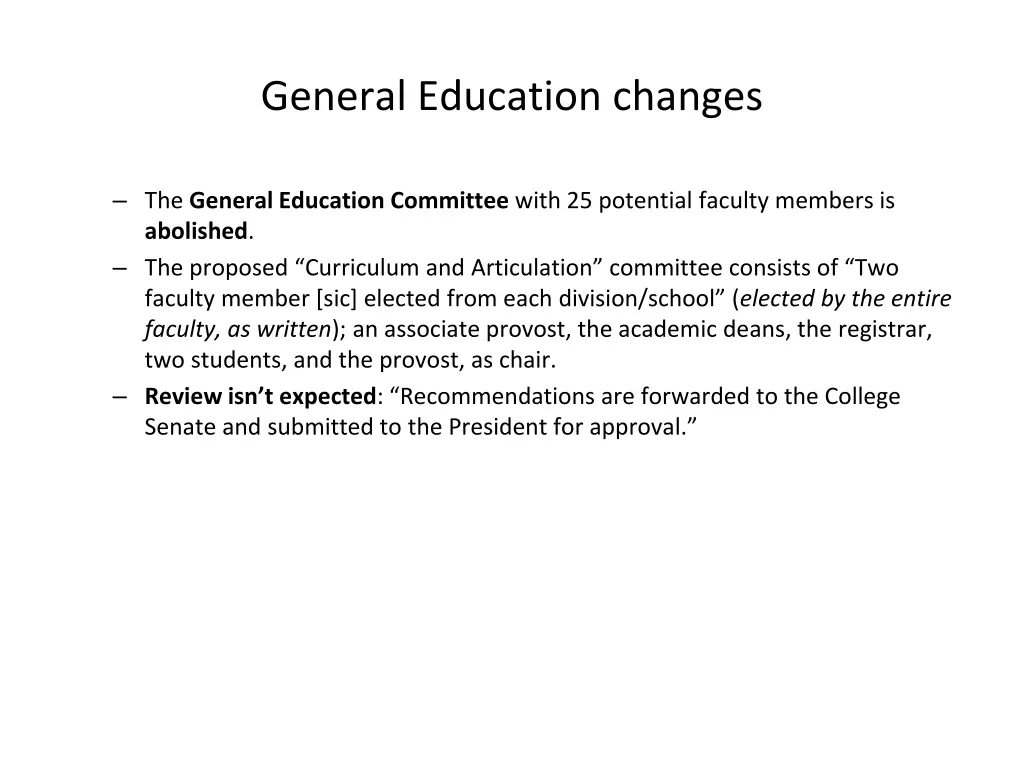 general education changes