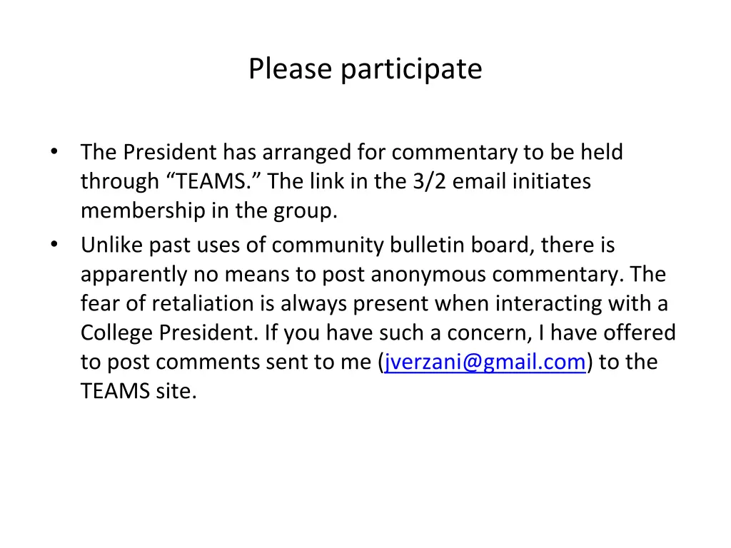 please participate
